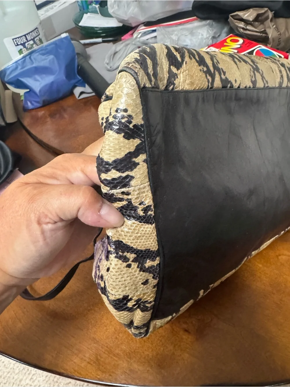 vintage Sharif Python Snakeskin Satchel Handbag  Authentic snakeskin